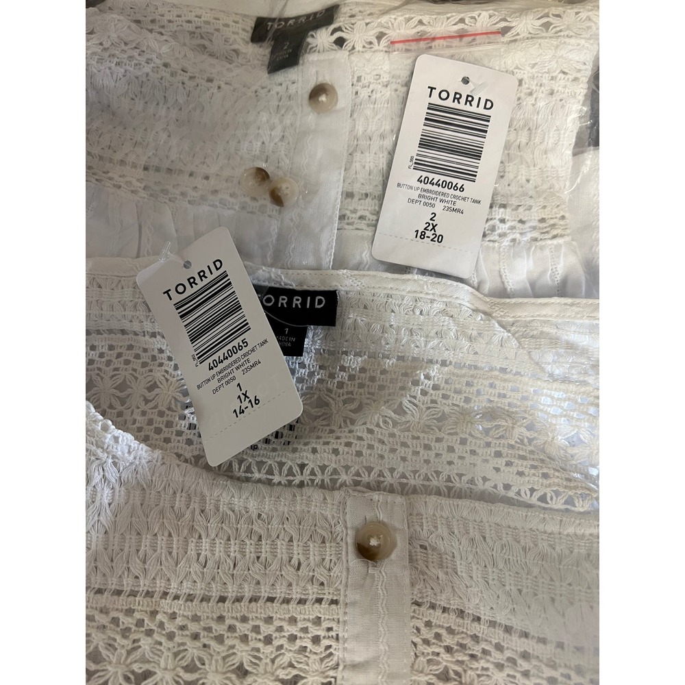 Crochet Swing Cami TORRID Tank Top White Essential 100% Cotton Sizes 1X 2X NEW - Picture 13 of 15